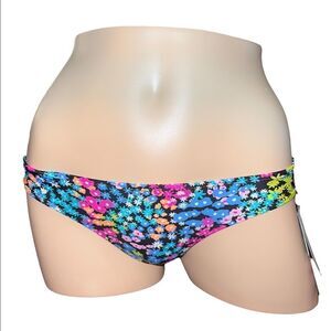 California Waves Juniors' Floral-Print Hipster Bikini Bottoms Multicolor XS NWT